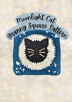 a crocheted square with the words moonlight cat granny's square pattern on it