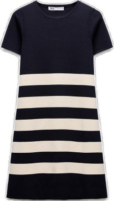 Elegant Crew Neck Mini Dress For Summer, Elegant Summer Mini Dress With Crew Neck, Chic Crew Neck Summer Dresses, Chic Short Sleeve Beach Dress, Elegant Zara Short Sleeve Mini Dress, Elegant Zara Mini Dress With Short Sleeves, Zara Short Sleeve Dresses For Work, Zara Short Sleeve Work Dresses, Zara Short Sleeve Workwear Dresses