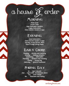 a blackboard menu with red and white chevrons on it, including the words morning