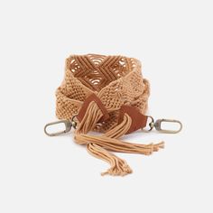 Macrame Guitar Strap In Macrame With Leather Trim - Camel Macrame Guitar Strap, Change Up Your Look, Convertible Bags, Large Wallet, Heart Frame, Crossbody Wallet, Small Pouches, Eyeglass Case, Guitar Strap