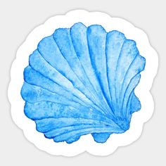 a watercolor painting of a blue sea shell