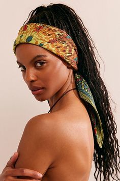 Forever cool and classic, this perfectly printed bandana is the ideal piece to add a little something special to absolutely any style. | Hearts On Fire Bandana by Free People in Green Trendy Beach Bandana Headband, Trendy Bandana For Summer, One Size Fits Most, Trendy One Size Summer Bandana, Bohemian Bandana For Spring Vacation, Casual Bandeau Bandana For Summer, Summer Bandana Scarf Headband, Summer Bandana Scarf Shaped As Headband, Trendy Bandana Print Headscarf For Spring, Trendy Bandana For The Beach