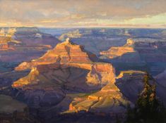 an oil painting of the grand canyon at sunset