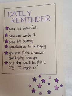 a note written to someone about their daily reminder