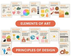 the elements of art are shown in this poster