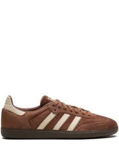 Adidas Samba OG "Preloved Brown" Sneakers | Brown | FARFETCH Sneakers Brown, Adidas Samba Og, Brown Sneakers, Adidas Samba, Retro Inspired, Brown Leather, Fashion Branding, Take That, Lace Up