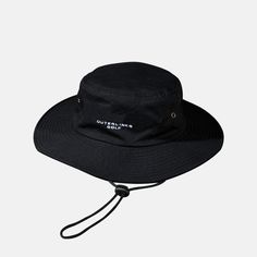 The Outer Links Boonie Hat will remind you that any day spent on the golf course is better than anywhere else, even if the elements outside are hot, windy or rainy - this hat has you covered. Protect yourself from the harmful UV Rays with this must wear hat. OSFM. Oversized brim bucket hat with pull drawstring for those windy days One size fits most Structured to fight the elements NOTE: There is a secret message featured on this hat Outdoor Bucket Hat With Curved Brim, Black Bucket Hat For Outdoor, Black Wide Brim Bucket Hat For Outdoor, Short Brim Fishing Hat With Upf 50+, Short Brim Hat With Upf 50+ For Fishing, Black Bucket Sun Hat For Outdoor, Black Wide Brim Sun Hat For Outdoor, Upf 50+ Short Brim Hat For Fishing, Black Outdoor Sun Hat With Short Brim