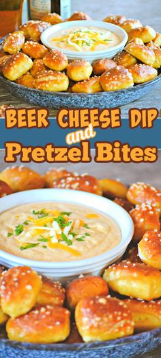 beer cheese dip and pretzel bites are the perfect appetizer for any party