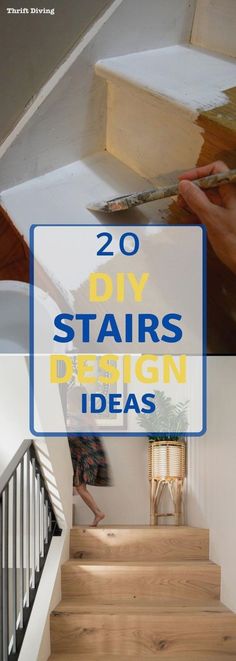 some stairs with the words 20 diy stairs design ideas