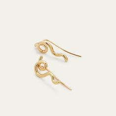 Bea Bongiasca climber earrings 9-karat yellow gold Approx. 0.50"L For pierced ears Made in Italy 14k Gold Ear Climbers With Ear Wire, Single 14k Yellow Gold Ear Cuff, Gold-plated Yellow Gold Ear Climbers, Pierced Yellow Gold-plated Ear Climbers, Yellow Gold-plated Single Ear Climber, Pierced Yellow Gold Plated Ear Climbers, Yellow Gold Plated Pierced Ear Climbers, Yellow Gold Plated Ear Climbers, Pierced 14k Yellow Gold Ear Cuff