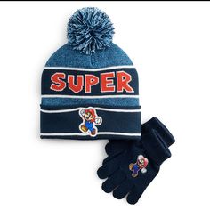 Make sure he's staying warm and stylish in the cold with this fun Boys 8-20 Nintendo Super Mario Bros. Pom Hat & Gloves Set. Click on this KIDS APPAREL & SHOES GUIDE to find the perfect fit and more! Make sure he's staying warm and stylish in the cold with this fun Boys 8-20 Nintendo Super Mario Bros. Pom Hat & Gloves Set. Click on this KIDS APPAREL & SHOES GUIDE to find the perfect fit and more! FEATURES Set includes: hat and gloves Pom pom top detail on hat Mario applique accentsFABRIC & CARE Shoes Guide, Boys Accessories, Pom Pom Hat, Super Mario Bros, Mario Bros, Super Mario, Stay Warm, Fabric Care, Nintendo