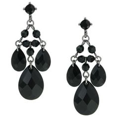 Fashion Jewelry - Jet Black Cascading Teardrop Earrings Art Deco Inspired Jewelry, Wedding Ring Finger, 1928 Jewelry, Jewelry Brands, Vintage Inspired Jewelry, Multi Dimensional, Costume Jewelry Earrings, Jewelry Black, Black Seed