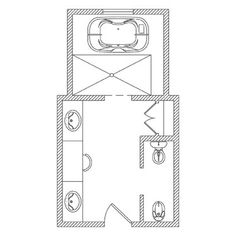 the floor plan for a small bathroom with an attached toilet and sink, as well as a walk - in shower