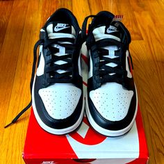 Brand New In Box Never Worn Womens Black/White Panda Nike Dunk Low. Flight Club Verified Authentication Include. Womens Size 8 Panda Nike, Womens Dunk Low, Black And White Nike, Hello Kitty Rooms, Black And White Nikes, Flight Club, Nike Dunk Low, Dunk Low, Nike Dunk