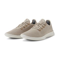 The Allbirds Tree Runner is a breathable and lightweight sneaker made with responsibly sourced eucalyptus tree fiber that feels silky smooth and cool on your skin. These shoes are perfect for everyday casual wear, walking, and warmer weather. | Allbirds Women's Tree Runners, Most Comfortable Shoes, Beige, Size 5 All Birds Shoes, Everyday Sneakers, Versatile Sneakers, Allbirds Shoes, Shoes Beige, Round Toe Sneakers, Eucalyptus Tree, Lipstick Bag, Lightweight Sneakers