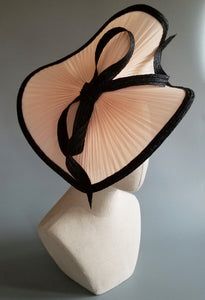 Millinery | Custom | Black | Pink | Kentucky Derby | Fascinator | Hat – Lifted Millinery Elegant Adjustable Headpieces With Ribbon, Summer Evening Fascinator With Ribbon, Elegant Black Headpiece For Summer, Chic Black Headpiece For Summer, Elegant Black Summer Headpiece, Elegant Spring Headpiece With Ribbon, Elegant Summer Fascinator With Ribbon, Elegant Summer Ribbon Fascinator, Kentucky Derby Fascinator