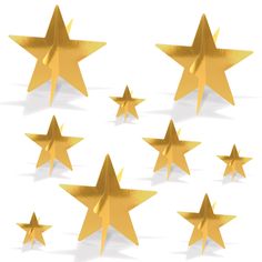 gold stars are arranged in the shape of five pointed stars