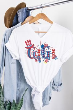 Women's 4th of July Shirt Gigi 4th of July Shirt Red - Etsy Funny Short Sleeve T-shirt For 4th Of July, Independence Day Funny Print Short Sleeve T-shirt, Fun Cotton Shirt For Independence Day, Fun Independence Day Cotton Shirt, Fun Short Sleeve Shirt For Independence Day, Fun Graphic Print Tops For Independence Day, Fun Short Sleeve Independence Day Shirt, Independence Day Fun Short Sleeve Shirt, Fun 4th Of July Graphic Print T-shirt