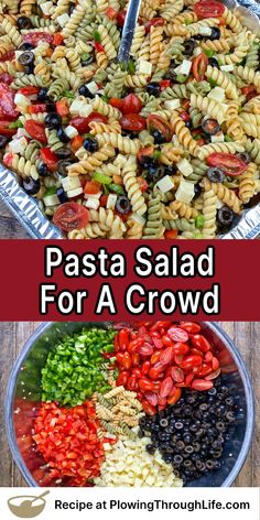 pasta salad for a crowd is an easy and delicious side dish