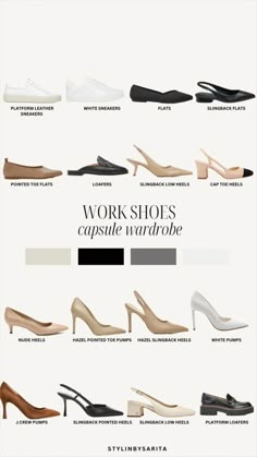 Minimalist Wardrobe Capsule, Work Shoes Women, Fashion Capsule Wardrobe, Shoes Outfit Fashion, Chique Outfits, Fashion Vocabulary, Elegante Casual, Classy Work Outfits