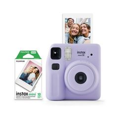 an instax mini camera is shown next to the package