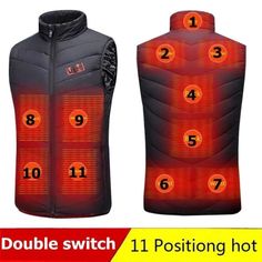 It is important to maintain body heat and blood flow in cold weather. The electric heating vest will keep your body warm even on the coldest days This heated vest is made of 100% polyester. Water-resistant coated fabric and high collar design for good windproof. skin-friendly fabric and breathability keep you comfortable during exercise. The lightweight heated vest has a thermal protection module, If the wires short out or get disconnected in any way, the power supply simply cuts out, don't worr Sleevless Jacket, Heated Vest, Hunting Vest, Heated Jacket, Hipster Man, Vest Waistcoat, Winter Jacket Men, Electric Heating, Body Warmer