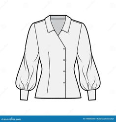 Female Shirt Designs, Formal Shirt Design, Ladies Shirts Formal, Model Kemeja, Blouse Drawing, Bell Sleeve Tops, Formal Blouses, Shirt Sketch, Casual Cotton Top