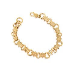 The Eternal Link Bracelet is that just-right balance of bold enough without being chunky. It's substantial, solid, and a timeless beauty you'll wear for years to come. This gold vermeil bracelet is formed of alternating ovular, circular, and beaded bar links there is dimension and detailed shine at all angles. The everlasting interlinking represents eternity and growth in each phase of your life, coming together for a joined thing of beauty. Materials: 14k Gold Vermeil Our vermeil is an especial Adjustable Heirloom Style Gold Jubilee Bracelet, Heirloom Adjustable Gold Jubilee Bracelet, Adjustable Heirloom Gold Jubilee Bracelet, Heirloom Style Gold Metal Bracelet, Heirloom Gold Jubilee Bracelet, Classic Gold Sterling Silver Oyster Bracelet, Adjustable Yellow Gold Bracelet With Rectangular Links, Luxury Gold Jewelry With Extender, Gold Jubilee Bracelet With Rectangular Links