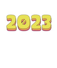 the word 2090 written in yellow and pink on a white background with an orange stripe