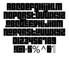 some type of font that is black and white with the letters in different languages on it