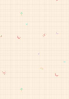 the wallpaper is pastel and has many small dots on it