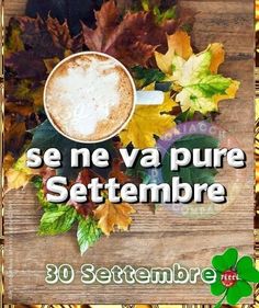 a wooden sign with leaves on it and the words se ne va pure setembre