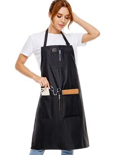 PRICES MAY VARY. Polyester 进口 【COMFORTABLE FABRIC】izzycka The Professional salon apron ,Front Made of Waterproof Polyester Fabric ,Back Made of Pu Waterproof Protective Coated. Free from harmful substances, safe for you and your family.The Fabric Can Withstand High Temperatures, You Can use a Iron-on Vinyl to Stamp Your Name on The aprons. 【CHEMICAL RESISTANT& WATER-REPELLENT】33"x 25" Size Large Stylist aprons is water resistant, oil resistant and dirty proof,resistant to hair dye, provides supe Hair Stylist Apron, Salon Apron, Welding Apron, Hairstylist Apron, Salon Aprons, Stylists Aprons, Woodworking Apron, Barber Apron, Grill Apron