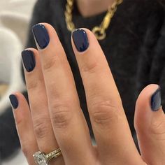 49450343727421 Short Solid Color Nails, Navy Nails, Navy Blue Nails, Ballet Nails, Purple Nail Art, Solid Color Nails, Short Press On Nails, Nail Time, Nagel Tips