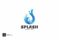 the splash logo is designed to look like water