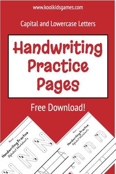 capital and lowercase letters handwriting practice pages for kids to learn how to use them