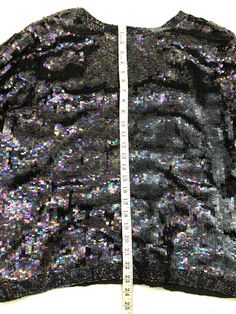 Good used condition Long Sleeve Outerwear For Party And Festival, Sequin Outerwear For Party Season And Festivals, Sequin Outerwear For Party And Festival, Winter Outerwear With Sequins, Fitted Disco Outerwear With Sequins, Long Sleeve Sequined Outerwear For Festivals, Fitted Sequin Disco Outerwear, Vintage Sequin Outerwear For Night Out, Winter Festival Sequined Outerwear