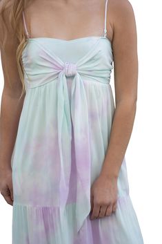 Gradient Flowy Maxi Dress 100% Rayon Spaghetti strapped layered maxi dress with tie-knot on bust Flowy Tie-dye Beach Dress, Flowy Tie-dye Hand Dyed Maxi Dress, Tie-dye Maxi Beach Dress, Flowy Tie-dye Summer Maxi Dress, Spring Beach Tie-dye Maxi Dress, Flowy Maxi Dress, Dress With Tie, Dress 100, Tie Knots