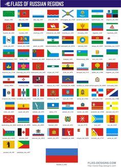 the flags of russian regions are shown in this poster