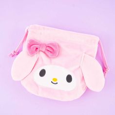 My Melody & My Sweet Piano Double Drawstring Pouch - Blippo Kawaii Shop Kawaii Pink Pouch For Gifts, Kawaii Pink School Pouch, School Crochet, My Sweet Piano, Sanrio Stuff, Lovely Perfume, Cute Winnie The Pooh, Sanrio My Melody, Super Kawaii