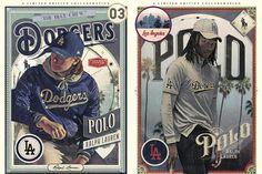 two baseball cards with the same player on them