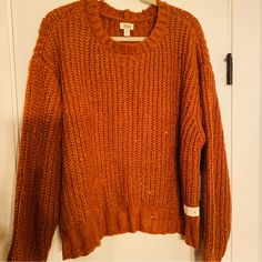 Ana A New Approach Burnt Orange Long Sleeve Sweater- Woman’s Size Xxl Burnt Orange Sweater, Orange Sweater, Orange Long Sleeve, Orange Outfit, Burnt Orange Color, Orange Sweaters, Sleeve Sweater, Burnt Orange, Color Orange