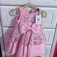 Brand New With Tags 9-12 Months Spring Playtime Dress With Bow, Light Pink Formal Dresses, Junior Girl Dresses, Velvet Party Dress, Red Long Sleeve Dress, Pink Polka Dot Dress, Pink Formal Dresses, Bardot Dress, Brocade Dresses