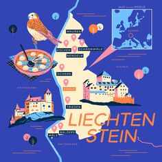 an illustrated map shows the location of liegtten stein