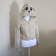 This Soft, Cuddly Hoodie Features A Sequined Bear Face With Ears. It Is A 70/30 Acrylic/Wool Blend And Is In Excellent Condition. All Of My Items Come From A Smoke-Free, Pet-Free Home. Trendy Cream Hoodie For Winter, Trendy Beige Hooded Sweater, Hooded Cream Sweater For Fall, Cream Hooded Sweater For Fall, Cozy Warm Beige Hoodie, Cozy Beige Warm Hoodie, Hooded Beige Sweater For Cold Weather, Beige Hooded Sweater For Cold Weather, Beige Warm Hoodie For Fall