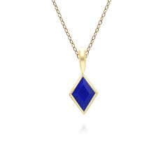 A Beautiful Classic Lapis Lazuli Pendant Necklace in 9ct Yellow Gold.   Lapis lazuli is a gemstone so vividly blue it was once ground up and used to tint paints used in Renaissance paintings. Turn heads with this rich and deep blue semi-precious gemstone daubed with golden pyrite flecks.   Discover Gemondo's classic jewellery with a range of timeless designs set with natural gemstones. Find elegant gemstone rings and occasion jewellery pieces that never go out of style. A quick buff with a jewellery cleaning cloth will remove metal tarnishes and keep gemstones looking glossy. Please avoid exposure to perfumes, cosmetics or chemicals. Faceted Blue 14k Gold Jewelry, Blue Gemstone Necklace In 14k Gold, Pink Sapphire Jewelry, Classic Jewellery, Lapis Lazuli Pendant, August Birthstone Jewelry, July Birthstone Jewelry, Initial Necklace Gold, Aquamarine Jewelry