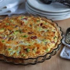 a pie sitting on top of a wooden table