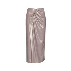 Beige Polyester Sarong Skirt. Special Wet Effect. Draped Design. Laminated Stretch Jersey. Gathered Side Detail At The Waist Creates Movement Opens Into A Slit. Midi Length. Material: 92% Polyester 8% Elastane. Sarong Skirt, Polyester Skirt, Designer Drapes, Midi Skirts, Fit N Flare Dress, Women Skirts Midi, Sarong, Fit & Flare, Flare Dress