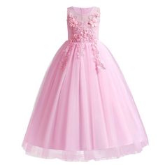 Kids teen girls summer sleeveless vintage floral appliques elegant sweet formal birthday school graduation first communion party fall ball gown long maxi ruched bowknot summer tutu juniors bridesmaid tulle quinceanera dress flower girl dresses.  Exquisite Chic Design: Sleeveless round neck bodice, embellished with 3d flower and beads decor, full-length multilayer tulle skirt with comfortable lining, gives enchanting fluffy look to it. Zip-back fastening, the satin sashes can be tied a lovely bo Royal Blue Girls Dress, Flower Tulle Dress, Bridesmaid Tulle, Flower Tulle, Beads Decor, Fall Ball, Communion Party, Royal Blue Dress, Quinceanera Dress