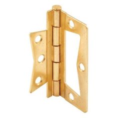 brass plated steel door hinges with holes on each side and two sides